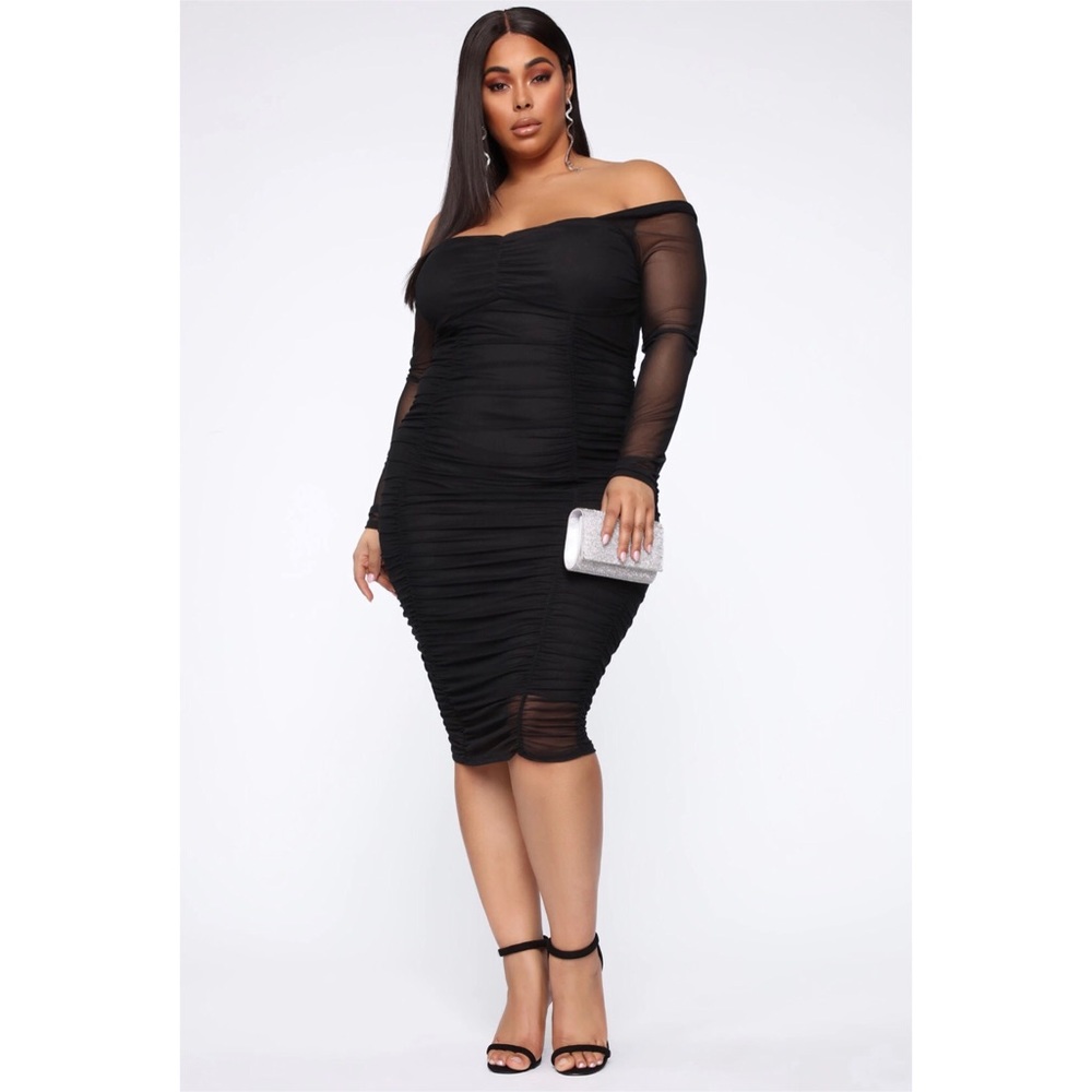 Black midi dress